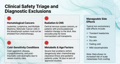Scalp Cooling Safety Triage and Diagnostic Exclusions